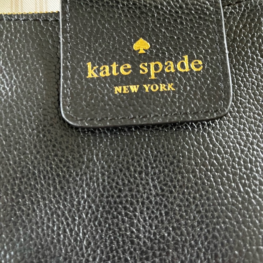 Kate Spade Crossbody Purse, Black with Gold Accents EUC